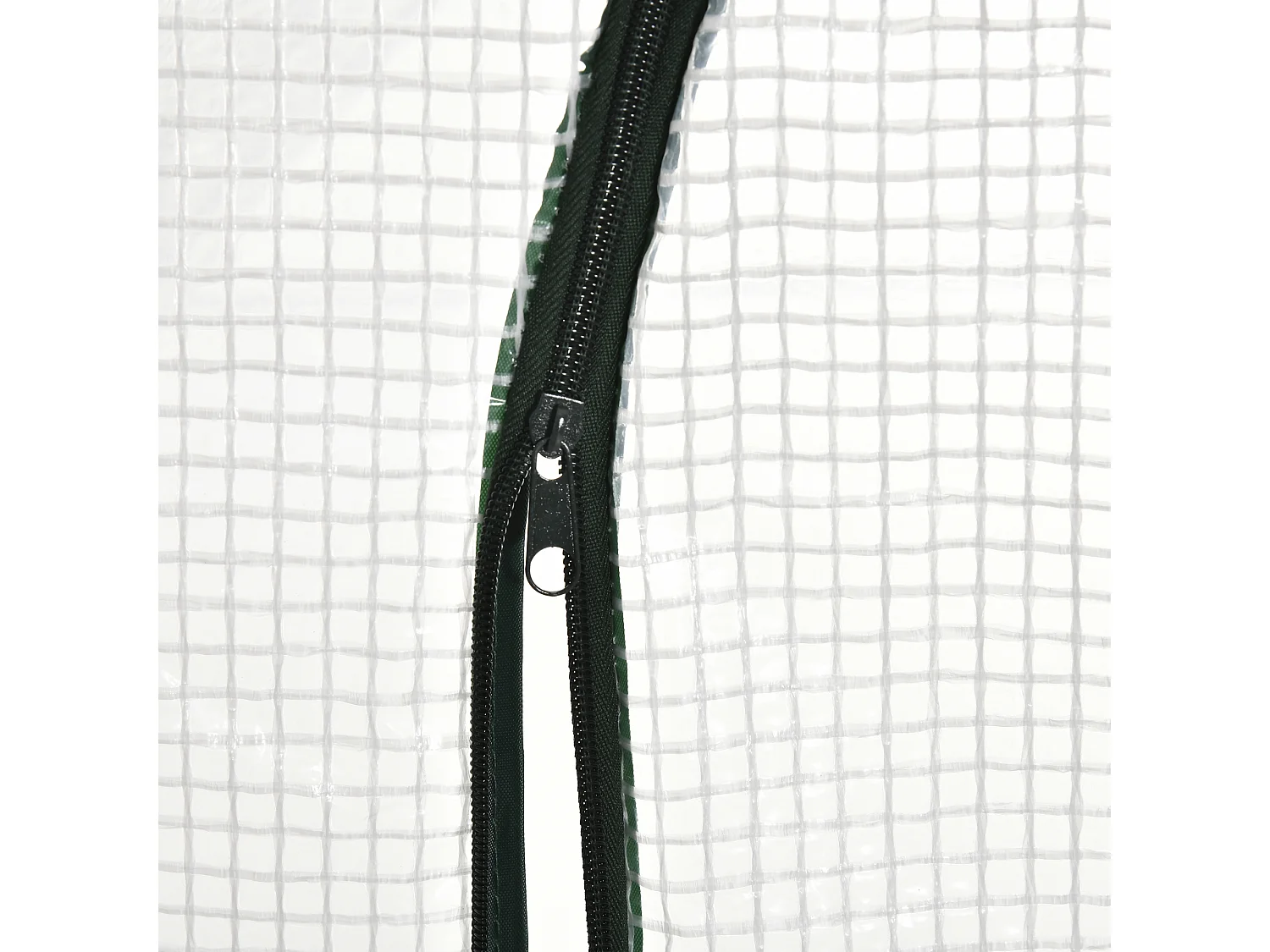 Tuinkas met roldeur, bovenraam, stalen frame, PE-kunststof, wit (180x100x168 cm)