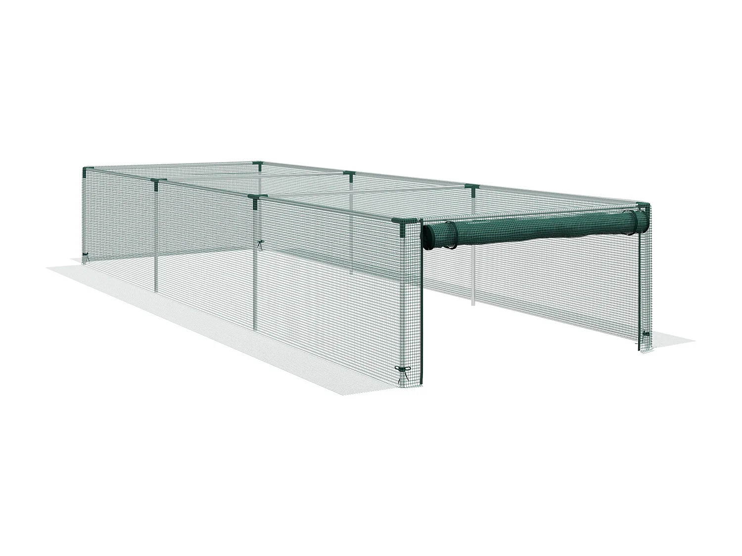 Tente de protection pour plantes, avec porte à fermeture éclair, maillage anti-insectes, pour extérieur, vert (125x373x62.5 cm)