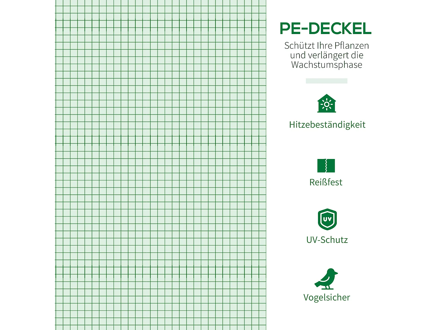 Serre tunnel, 180x180x200 cm, avec porte à rouleau, protection UV, couverture en PE, vert