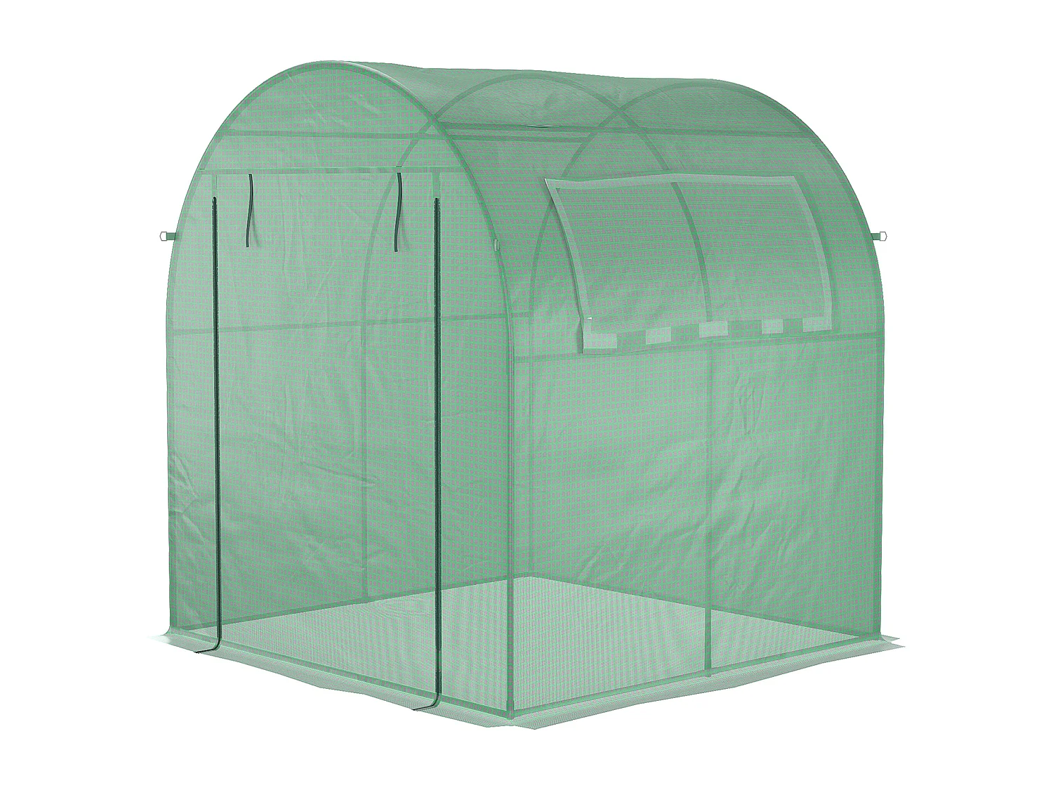 Serre tunnel, 180x180x200 cm, avec porte à rouleau, protection UV, couverture en PE, vert