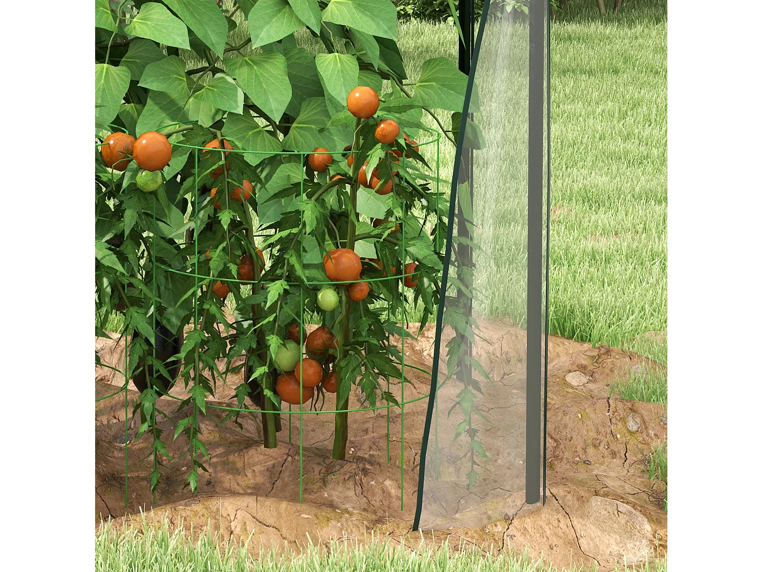 Serre de jardin avec porte double, structure en acier, transparent, 90 x 90 x 145 cm