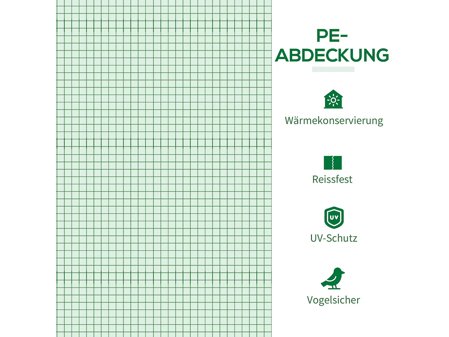 Mini kas met gaasramen, UV-bestendig, PE, groen (240x90x90 cm)