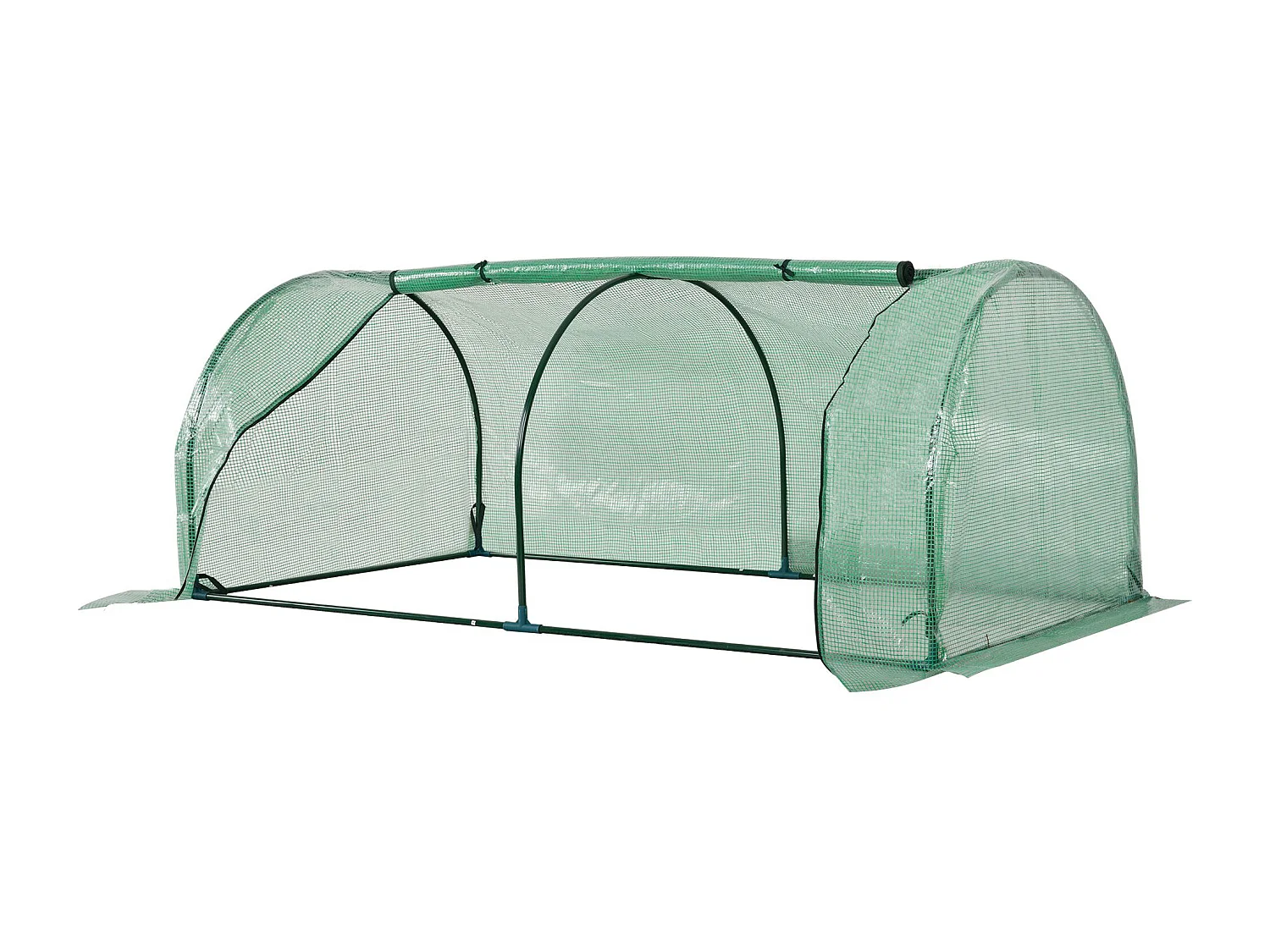 Winterbestendige tomatenkas, stalen frame, waterdicht groen kunststof zeil met oprolbaar raam (200x100x80cm)