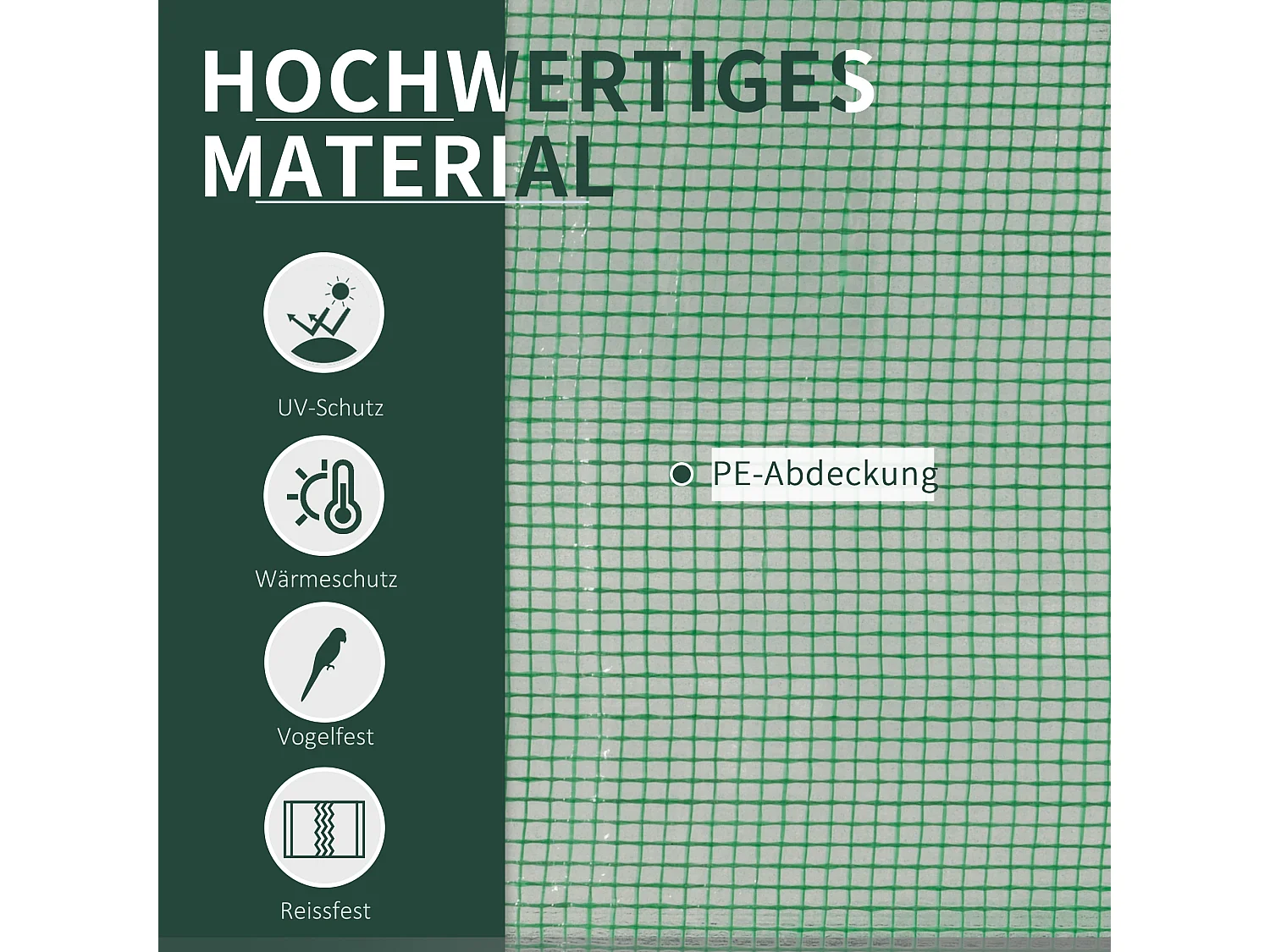 Winterbestendige tomatenkas, stalen frame, waterdicht groen kunststof zeil met oprolbaar raam (200x100x80cm)