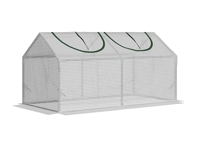 Serre de jardin en film avec fenêtre, PE, structure en acier, blanche (120x60x60 cm)