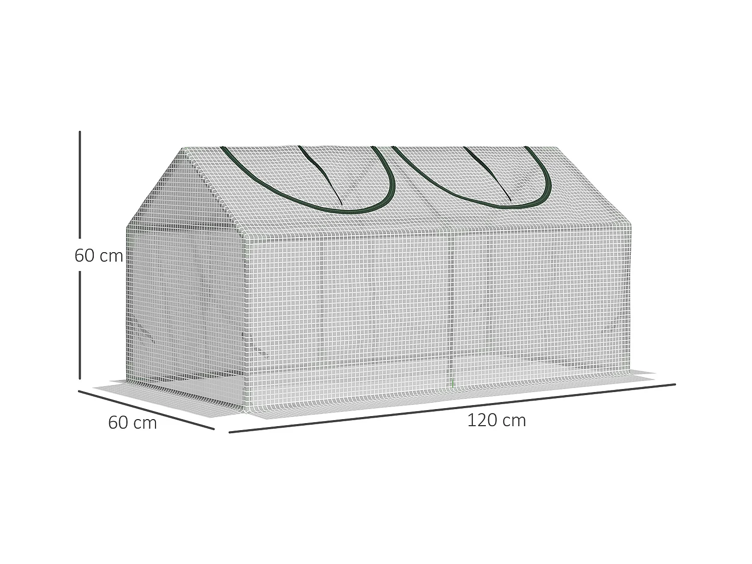 Serre de jardin en film avec fenêtre, PE, structure en acier, blanche (120x60x60 cm)