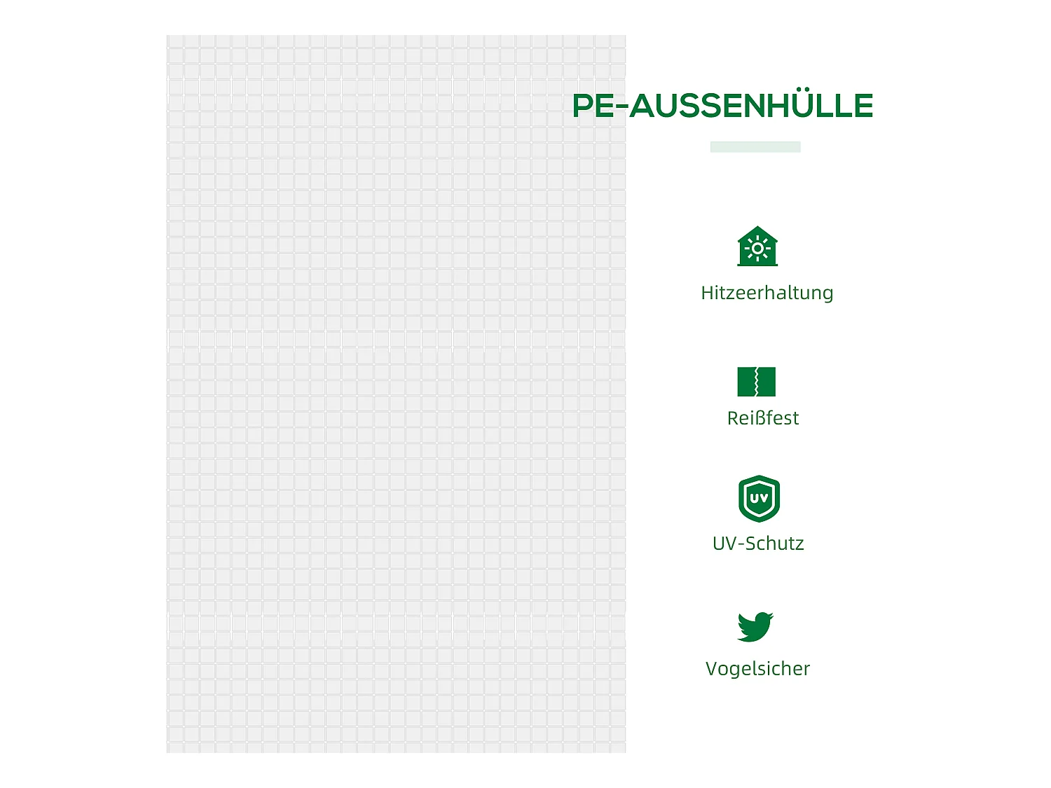 Serre de jardin en film avec fenêtre, PE, structure en acier, blanche (120x60x60 cm)