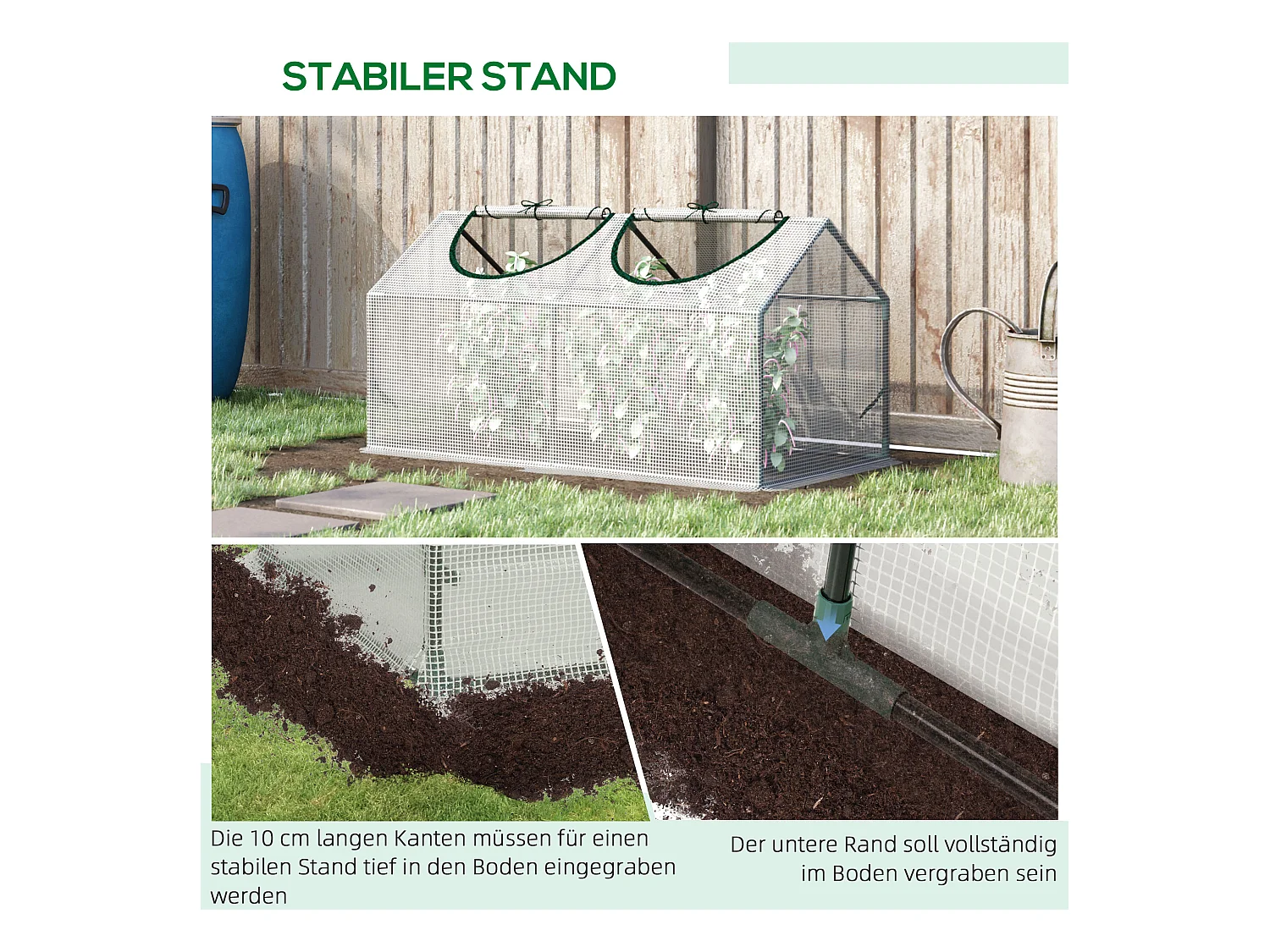 Serre de jardin en film avec fenêtre, PE, structure en acier, blanche (120x60x60 cm)