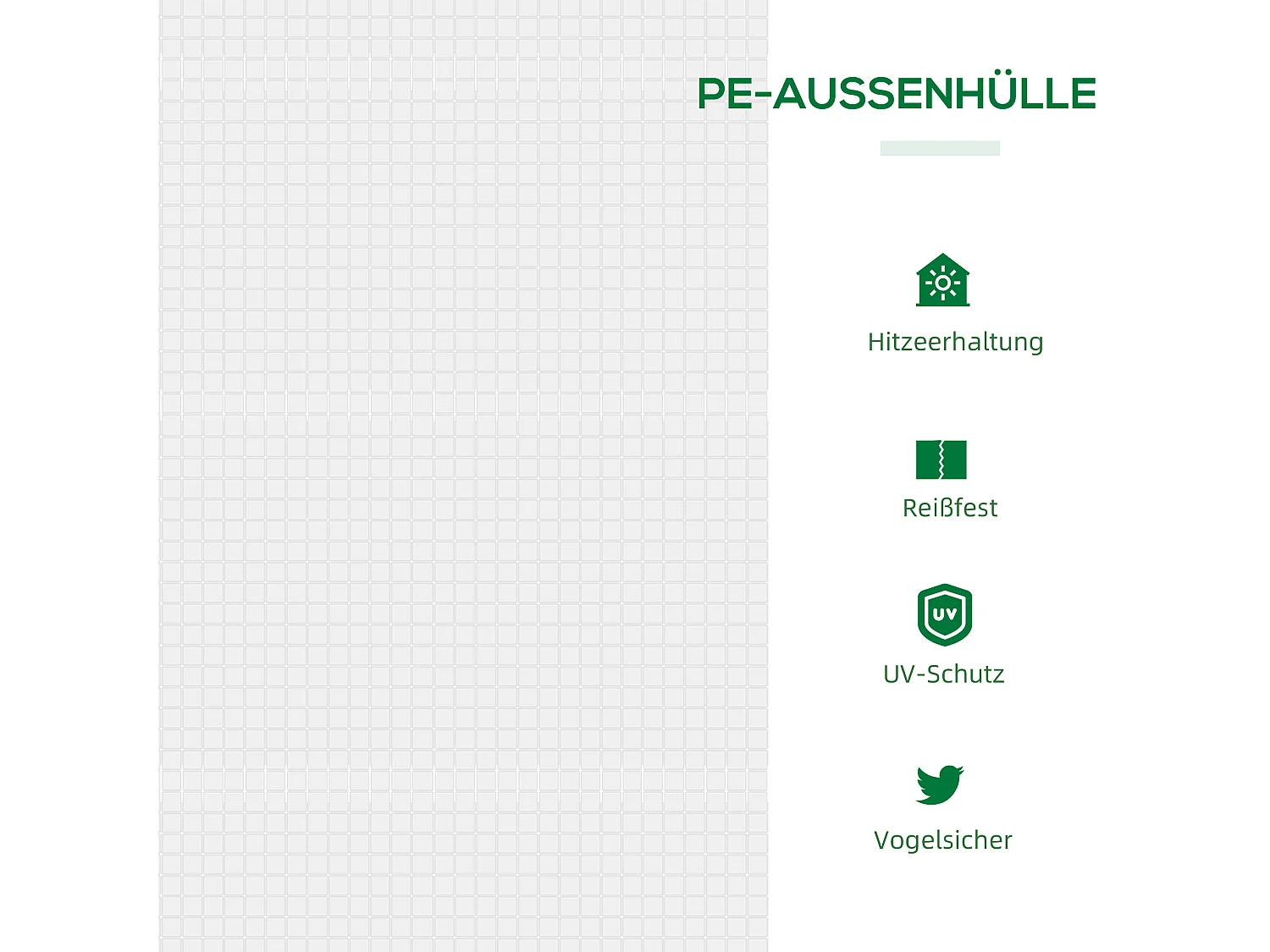 Serre de jardin en film avec fenêtre, PE, structure en acier, blanche (120x60x60 cm)