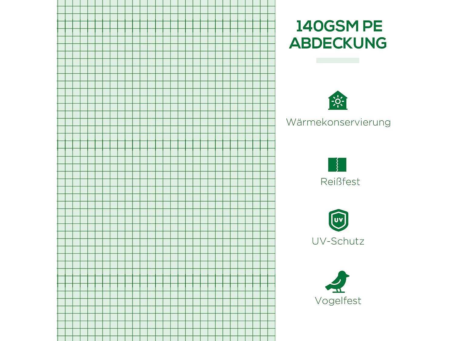 Mini-tunnelkas voor planten, uv-bestendig PE, gaasramen, staal, groen (300x80x45 cm)