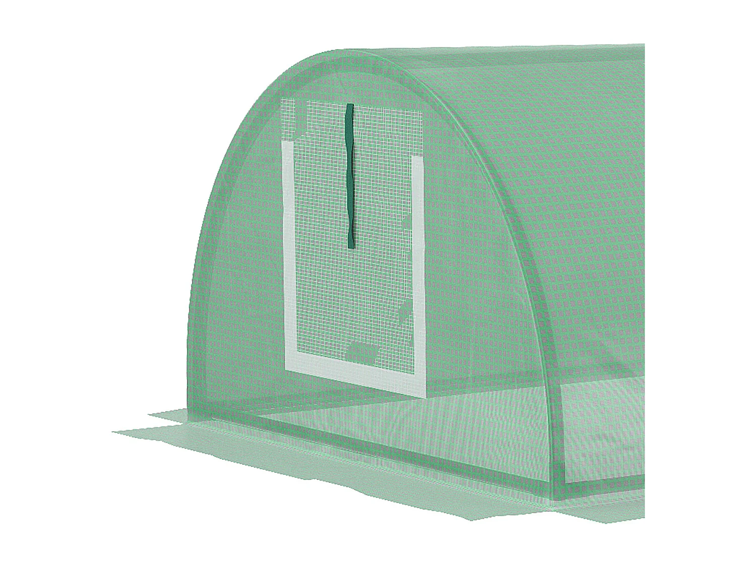 Mini-tunnelkas voor planten, uv-bestendig PE, gaasramen, staal, groen (300x80x45 cm)