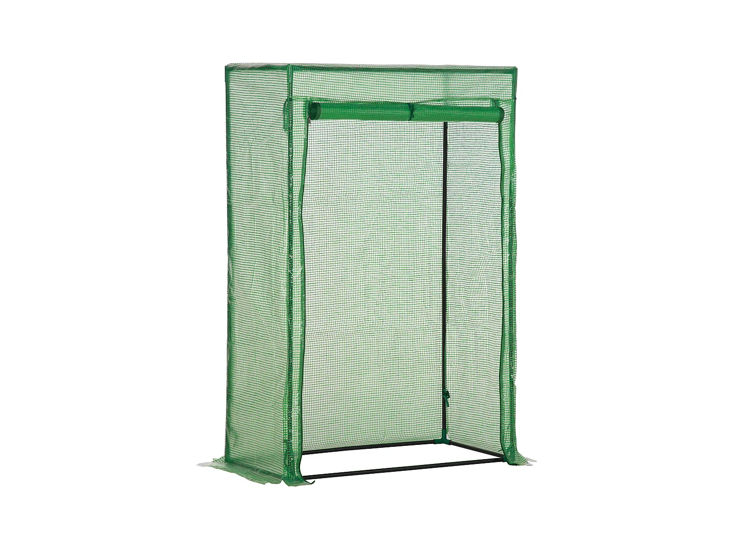 Tuinkas met roldeur, kunststof en staal, groen (100x50x150 cm)