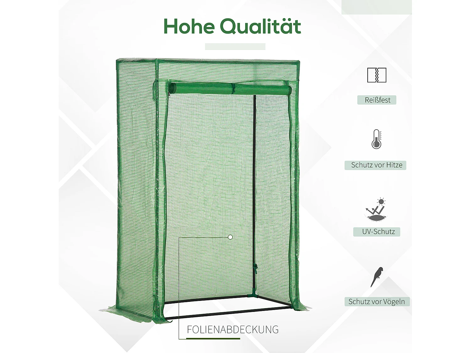 Serre de Jardin avec Porte enroulable, en Plastique et Acier, Vert (100x50x150 cm)