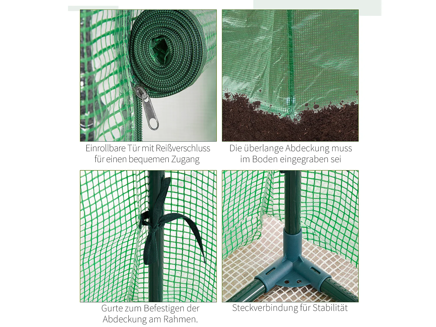 Serre de Jardin avec Porte enroulable, en Plastique et Acier, Vert (100x50x150 cm)