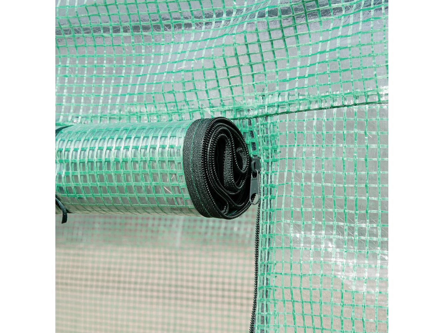 Serre tunnel 2,95x2x2m, avec 6 fenêtres, protection UV, acier, vert (295x200x200 cm)