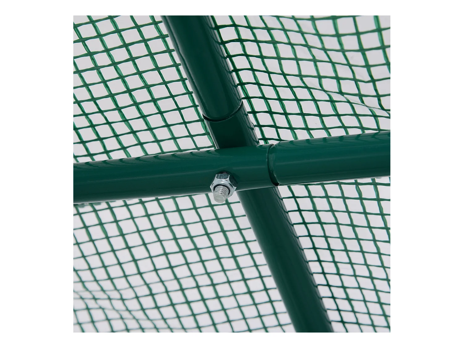 Tunnelkas met ramen, stalen constructie, UV-bescherming, 245x200x198 cm, groen