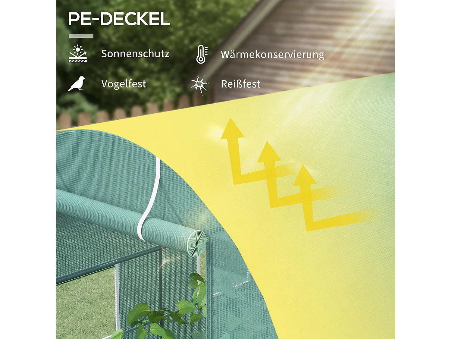 Serre Tunnel avec Fenêtres, Structure en Acier, Protection UV, 245x200x198 cm, Verte