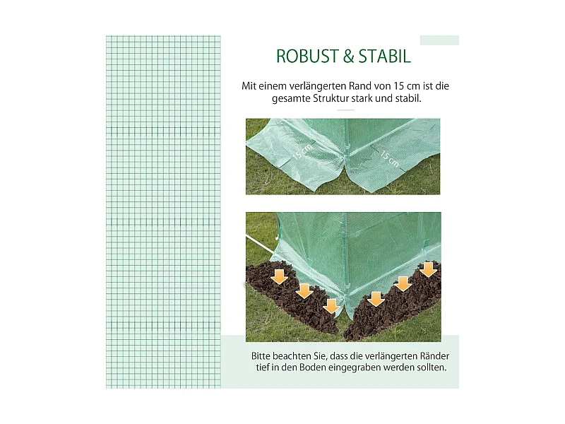 Polyethyleenfolie voor tuintunnel, 6 ramen, groen (300x200x200 cm)