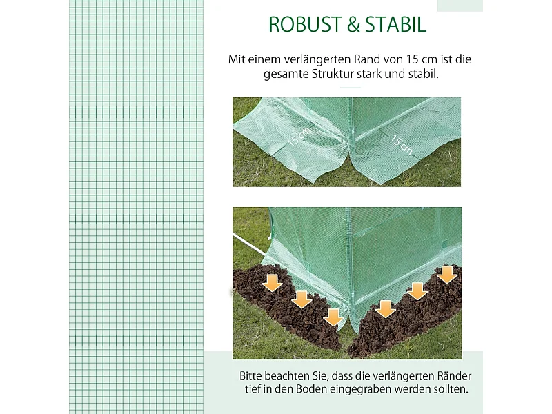 Film de polyéthylène pour tunnel de jardin, 6 fenêtres, vert (300x200x200 cm)