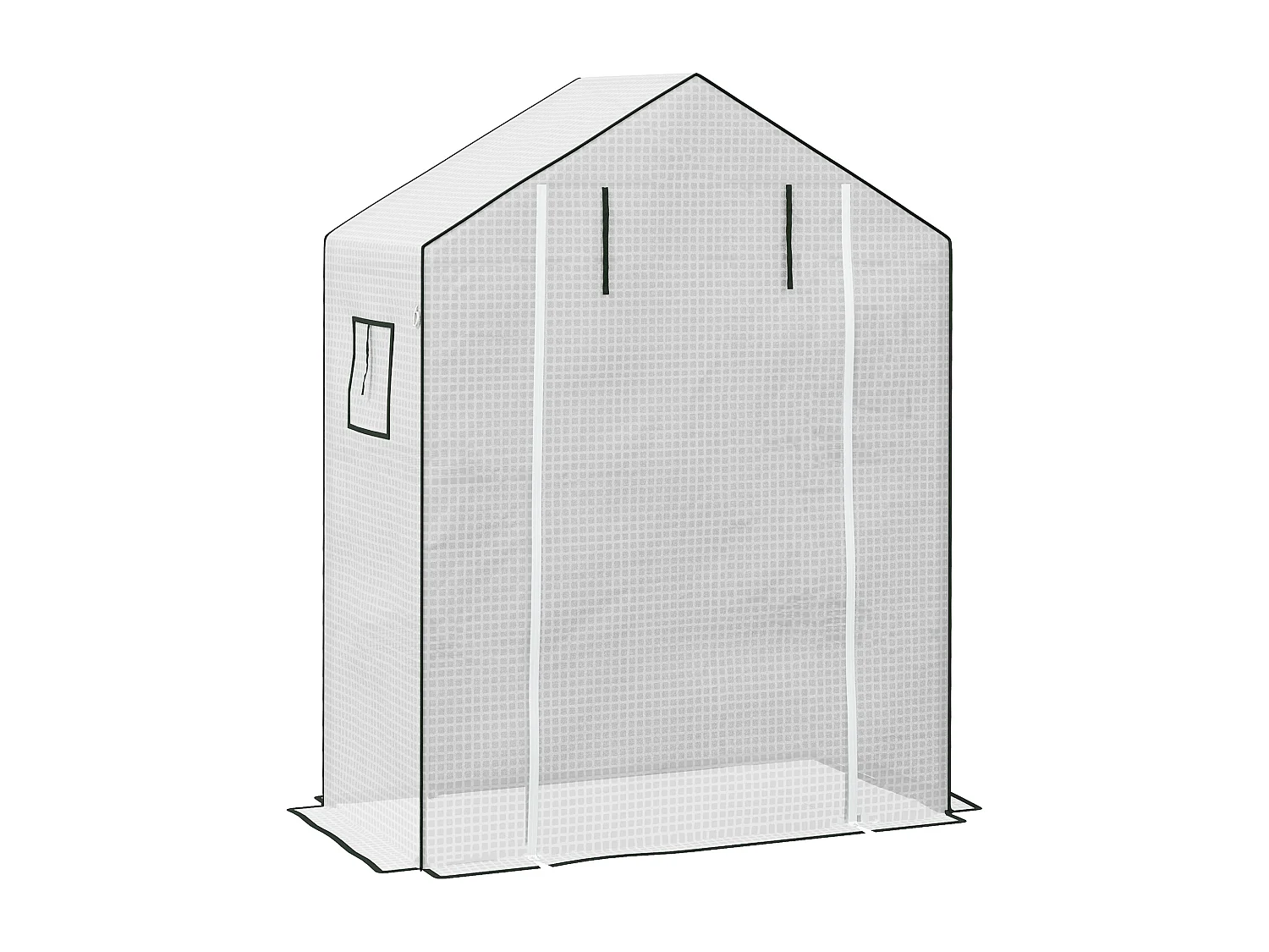 Housse de remplacement pour serre, PE renforcé avec protection UV, porte à enroulement, fenêtre latérale, blanche (140x73x190cm)