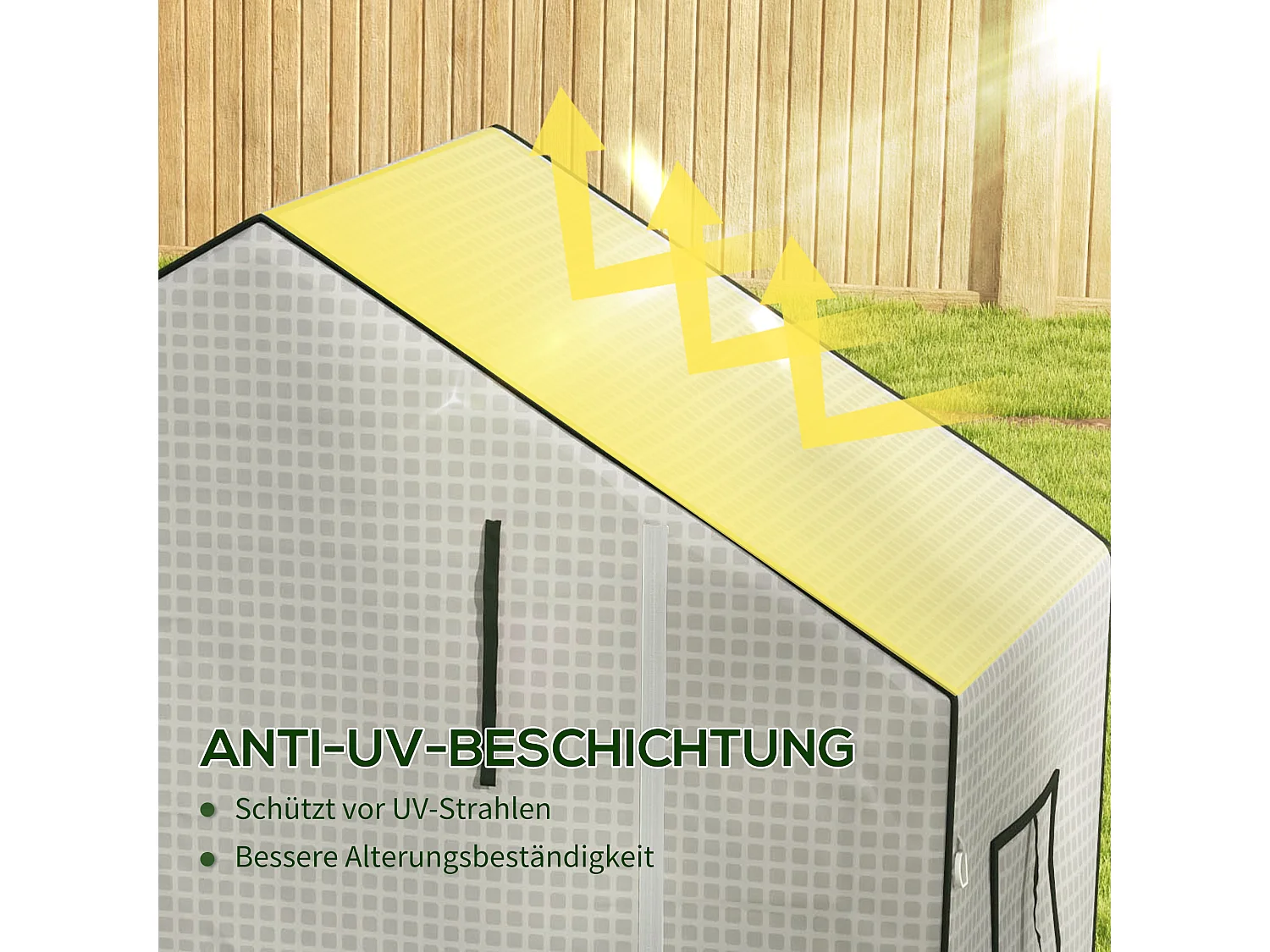 Housse de remplacement pour serre, PE renforcé avec protection UV, porte à enroulement, fenêtre latérale, blanche (140x73x190cm)