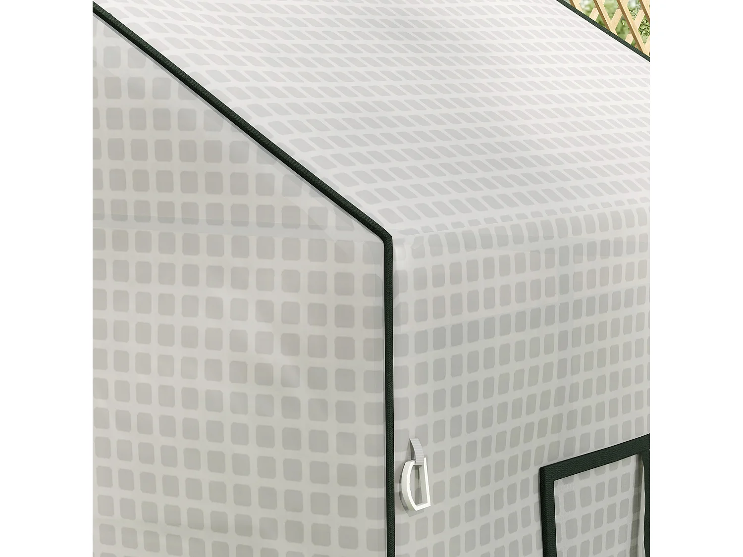 Housse de remplacement pour serre, PE renforcé avec protection UV, porte à enroulement, fenêtre latérale, blanche (140x73x190cm)