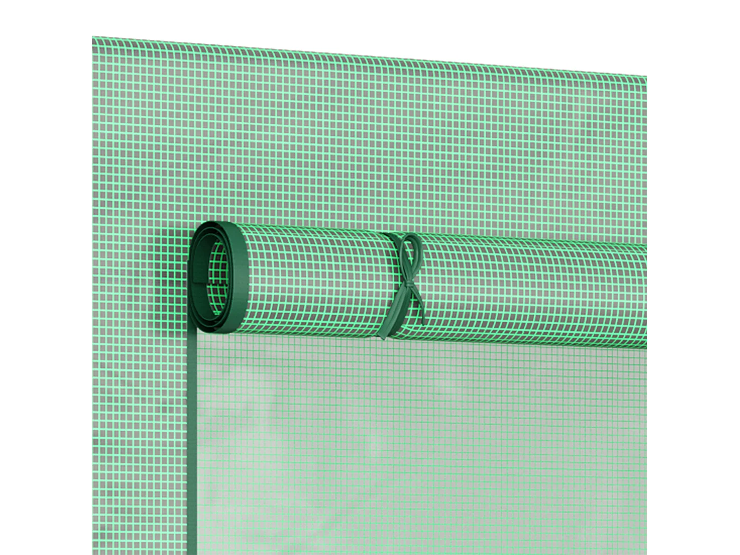 Tuinkas met roldeur, versterkte PE-folie, stalen frame, groen (200x76x168cm)