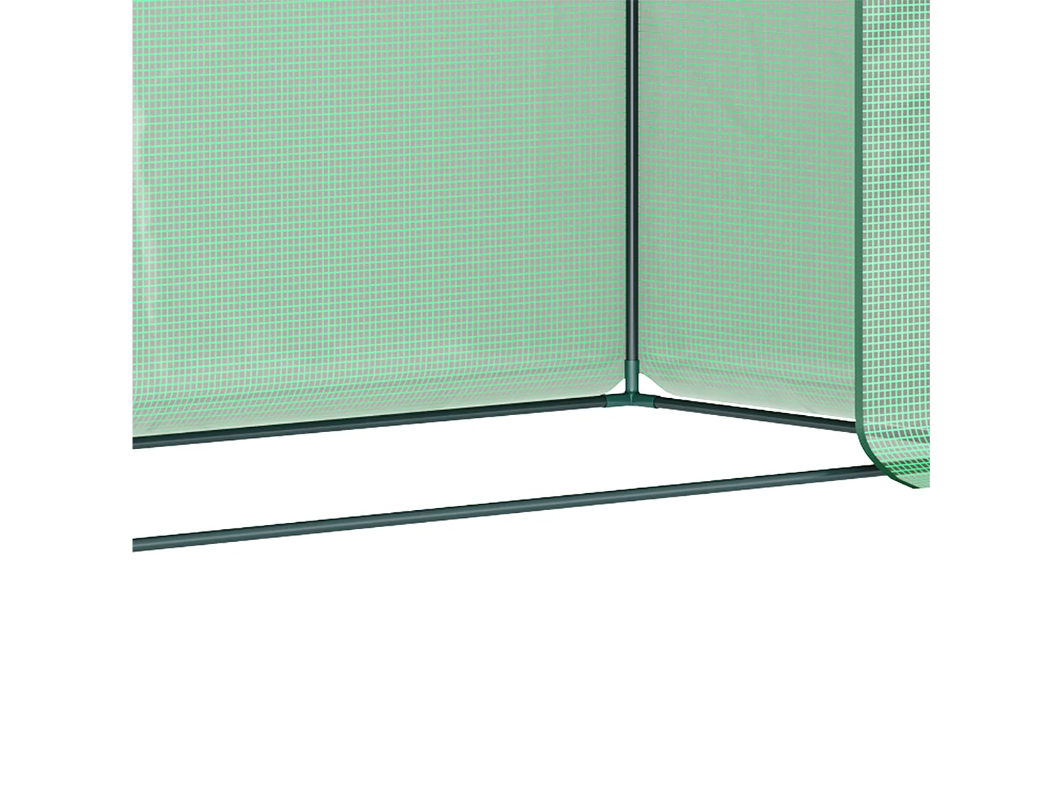 Tuinkas met roldeur, versterkte PE-folie, stalen frame, groen (200x76x168cm)