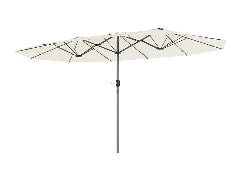 Parasol doble, con protección UV, acero, beige, (436x260x240 cm)