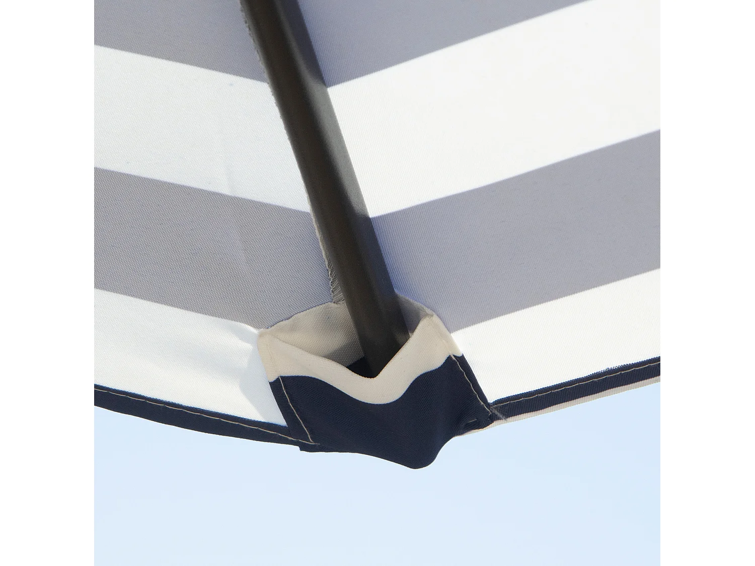 Tuinparasol met metalen frame, blauwe strepen, Ø230x216 cm, voor buitengebruik (230x230x216 cm)