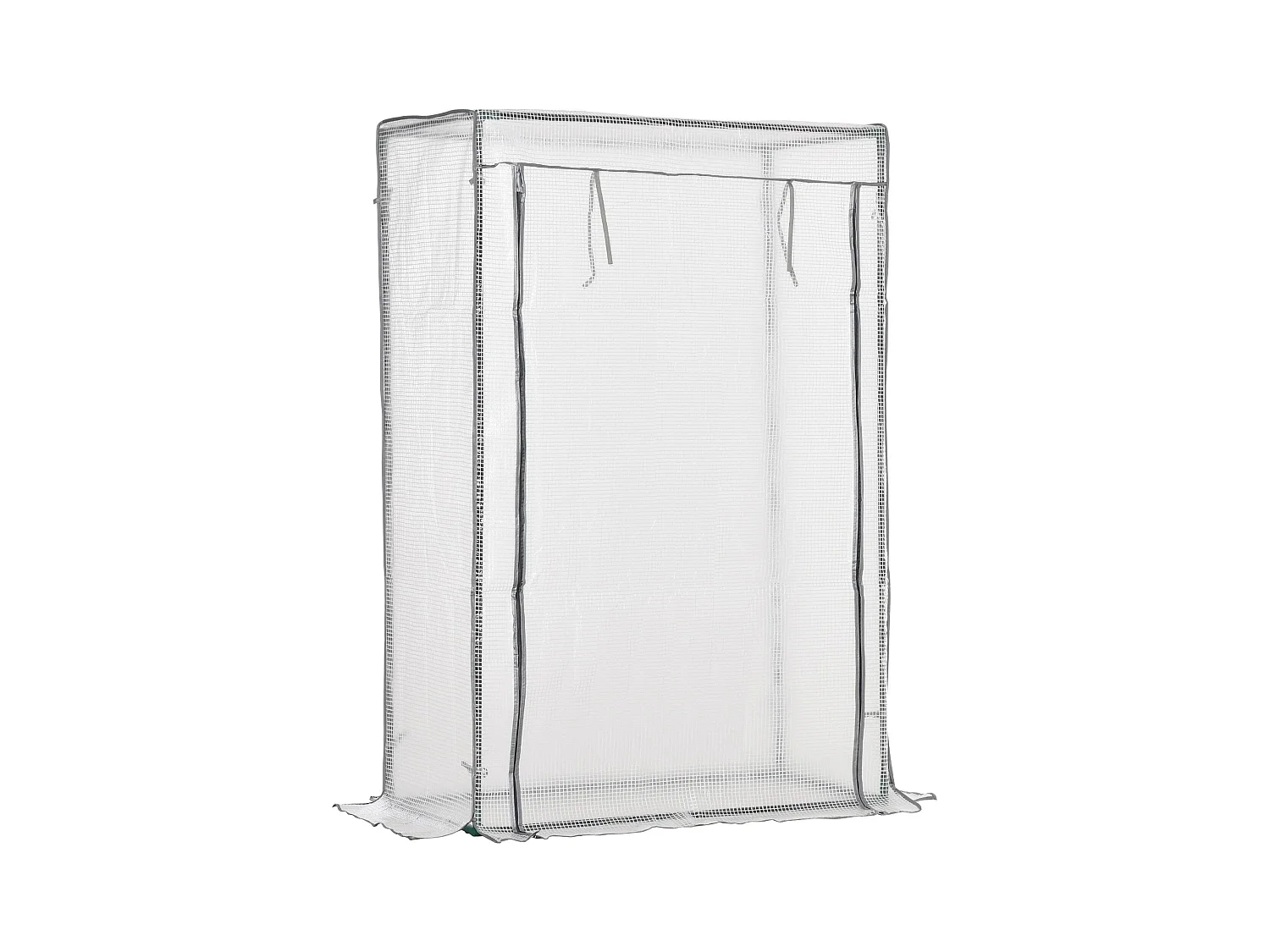 Serre de jardin avec couverture PE, porte, structure en acier, blanche (101x50x150 cm)