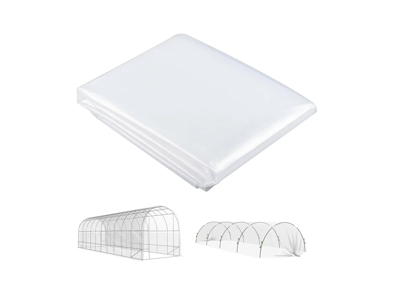 8x10m dikke, heldere kasfolie met UV-bescherming en waterbestendig voor kweektunnels van kunststof (1000x800x1cm)