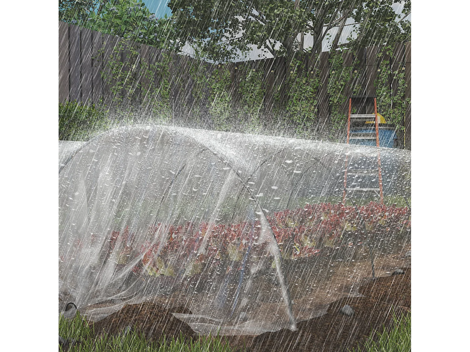 8x10m dikke, heldere kasfolie met UV-bescherming en waterbestendig voor kweektunnels van kunststof (1000x800x1cm)