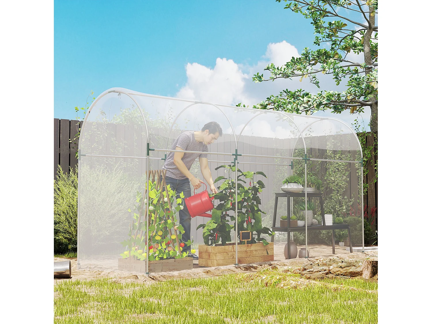 8x10m dikke, heldere kasfolie met UV-bescherming en waterbestendig voor kweektunnels van kunststof (1000x800x1cm)