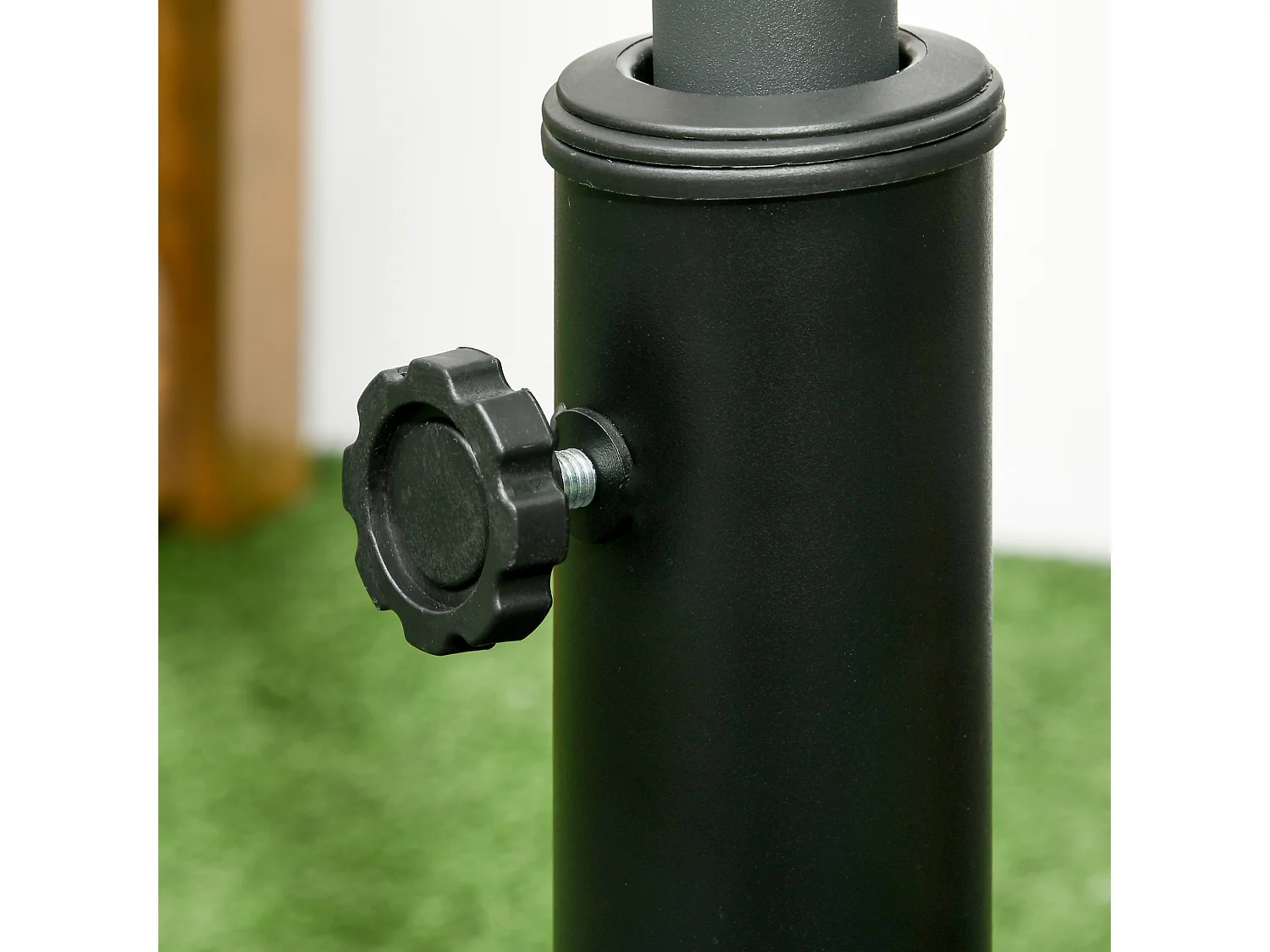 Stabiele parasolvoet van hars voor stangen Ø 32/38/48 mm zwart (51x51x32 cm)