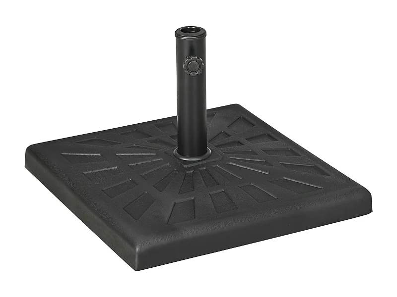 Stabiele parasolvoet van hars voor stangen Ø 32/38/48 mm zwart (51x51x32 cm)