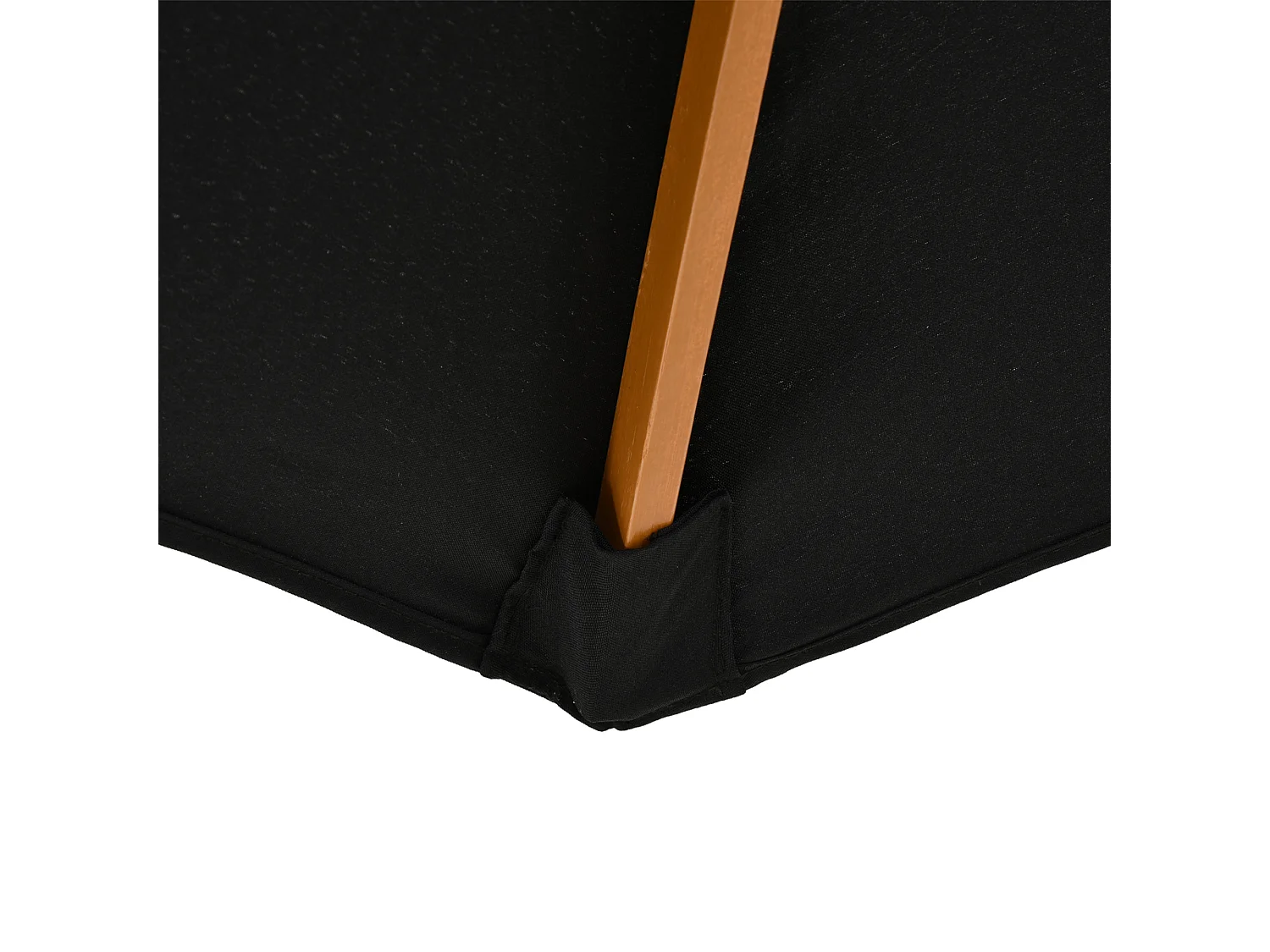 Sombrilla de madera, 300 cm, robusta y elegante, bambú, color negro, (300x300x250 cm)