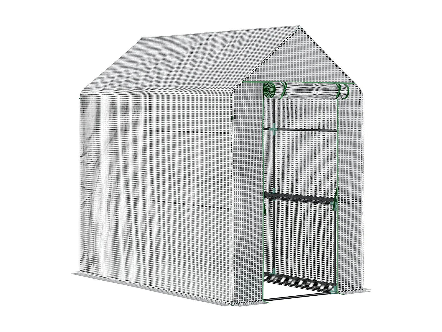 Serre de jardin, serre de culture avec 4 étagères, PE, blanc, 120x186x190 cm (120x186x190 cm)