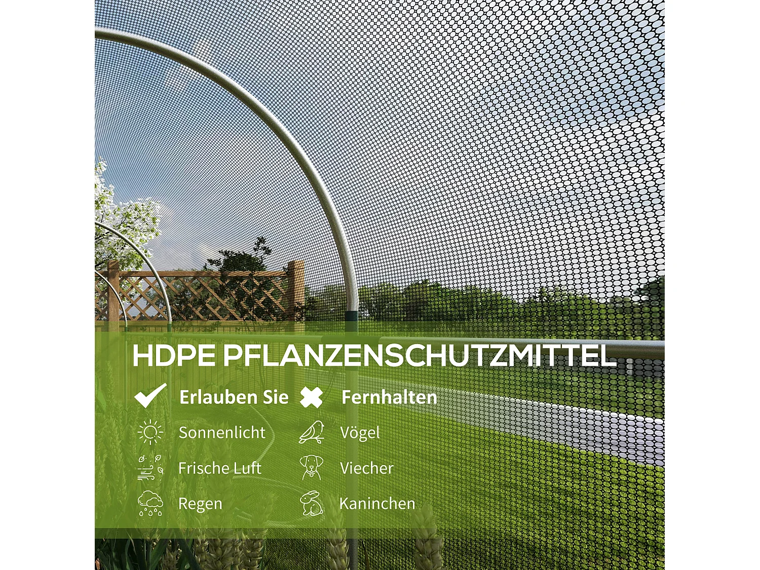 Insectennet met stalen frame, toegankelijke deur, zwart HDPE, plantenbescherming (120x360x188cm)