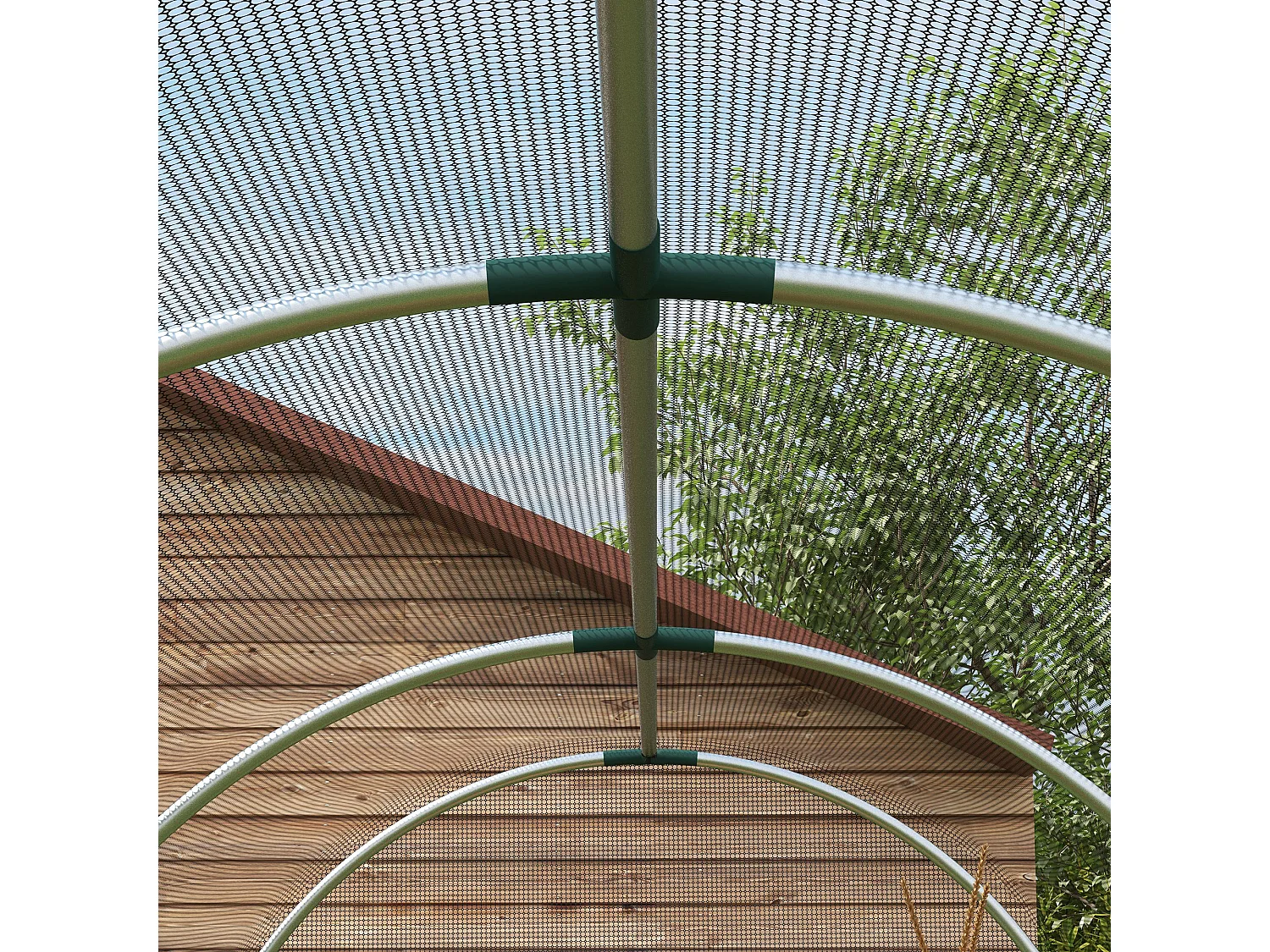 Insectennet met stalen frame, toegankelijke deur, zwart HDPE, plantenbescherming (120x360x188cm)