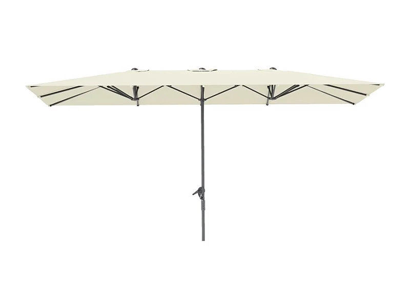 Dubbele parasol met slinger, UV-bescherming 50+, aluminium, crème (451x264x264 cm)