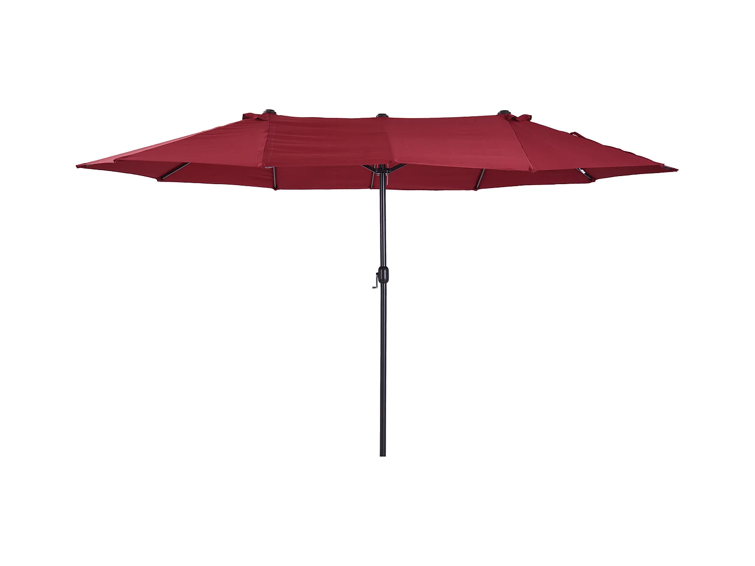 Dubbele parasol, 455x270 cm, met slinger, polyester, staal, wijnrood (460x270x240 cm)