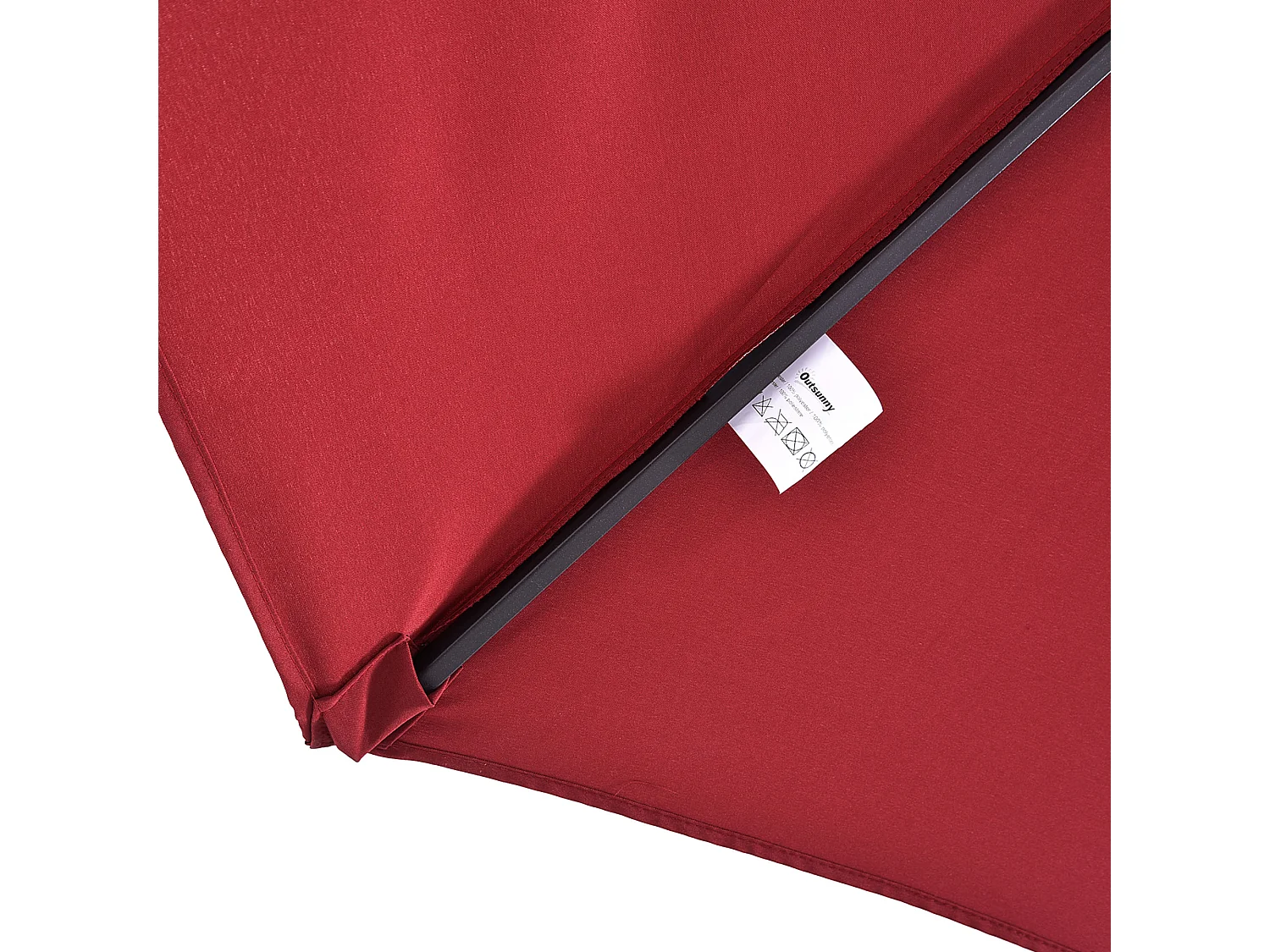 Parasol double, 455x270 cm, avec manivelle, polyester, acier, rouge vin (460x270x240 cm)