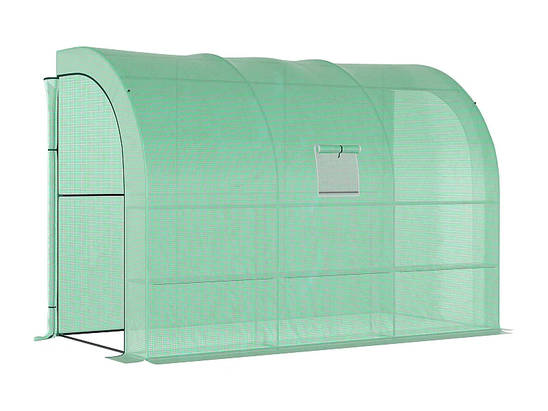 Serra da giardino con ripiani e finestre, serra in plastica rinforzata, acciaio, verde, montabile, per balcone, giardino, pomodori e piante (300x150x213 cm)