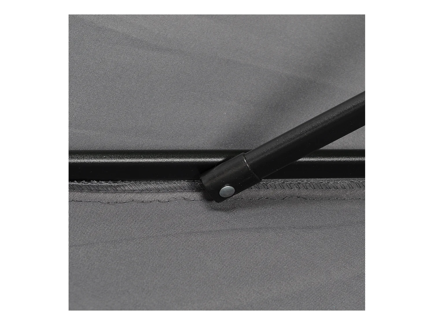 Draaibare tuinparasol met kantelfunctie, polyesterstof, 196 cm, donkergrijs (196x196x204 cm)