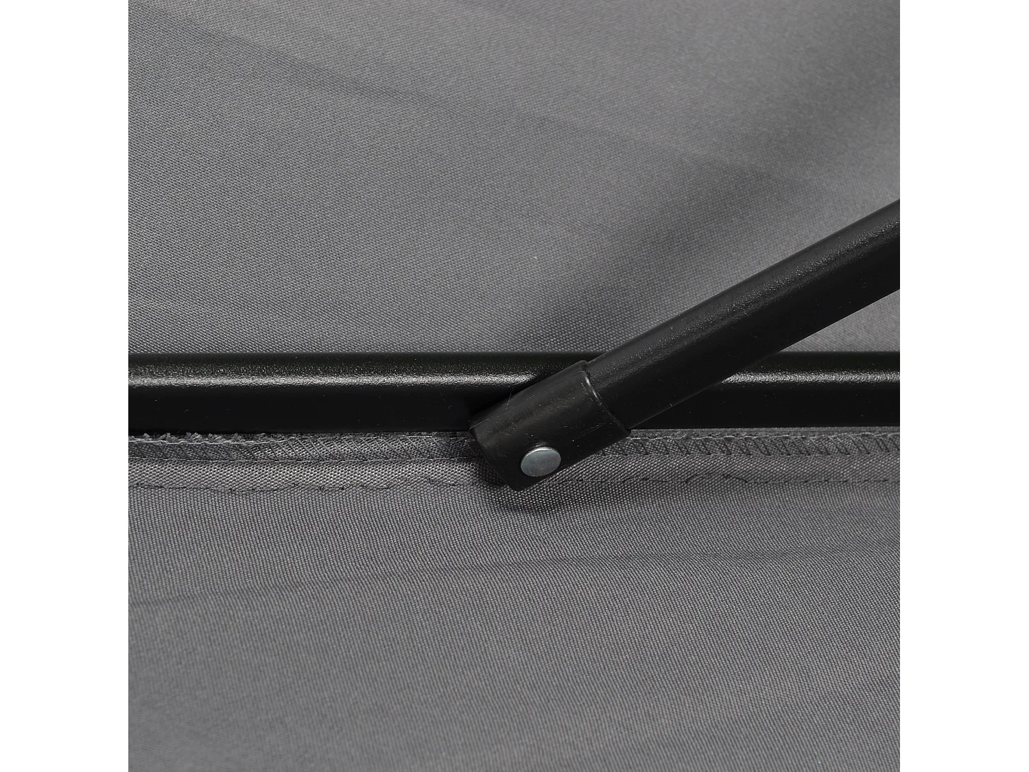 Sombrilla de jardín giratoria con función de inclinación, tejido de poliéster, 196 cm, gris oscuro (196x196x204 cm)