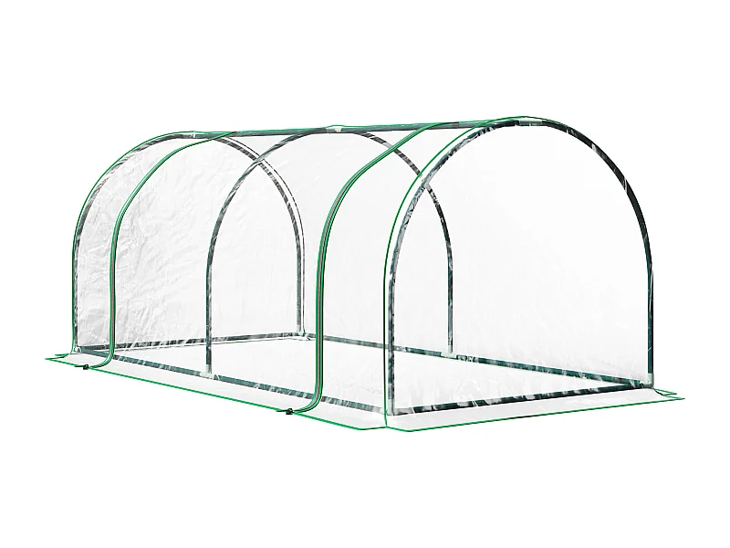 Serre de jardin avec porte, en métal et plastique, 200x100x80 cm, verte