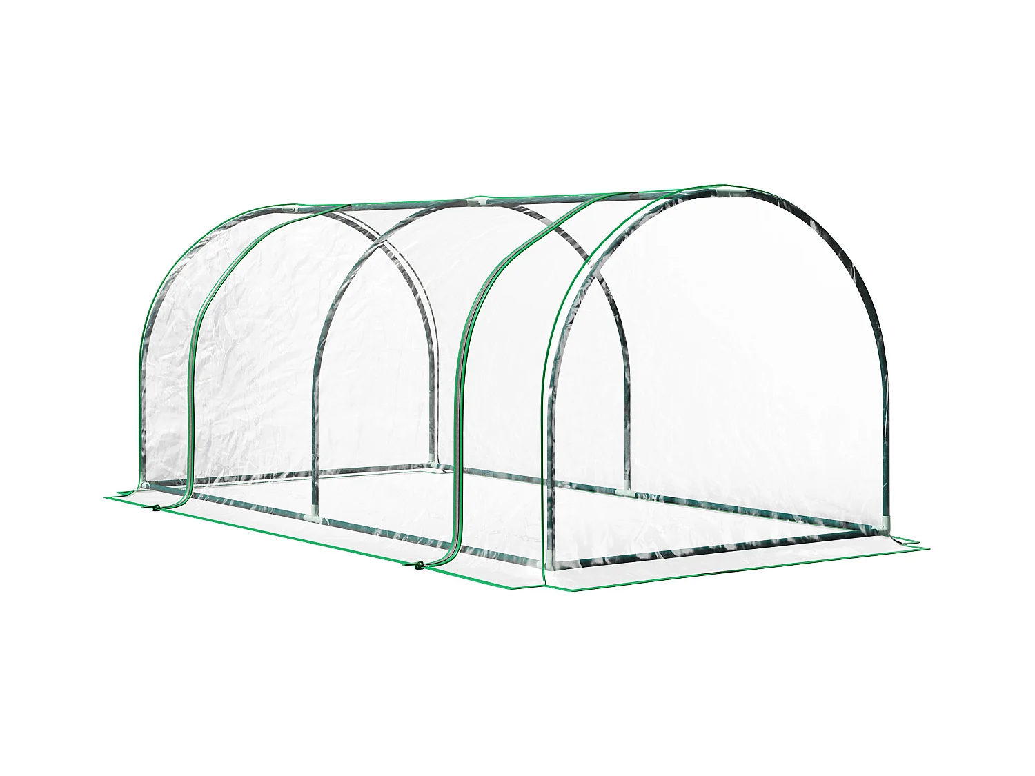 Tuinkas met deur, metaal en kunststof, 200x100x80 cm, groen