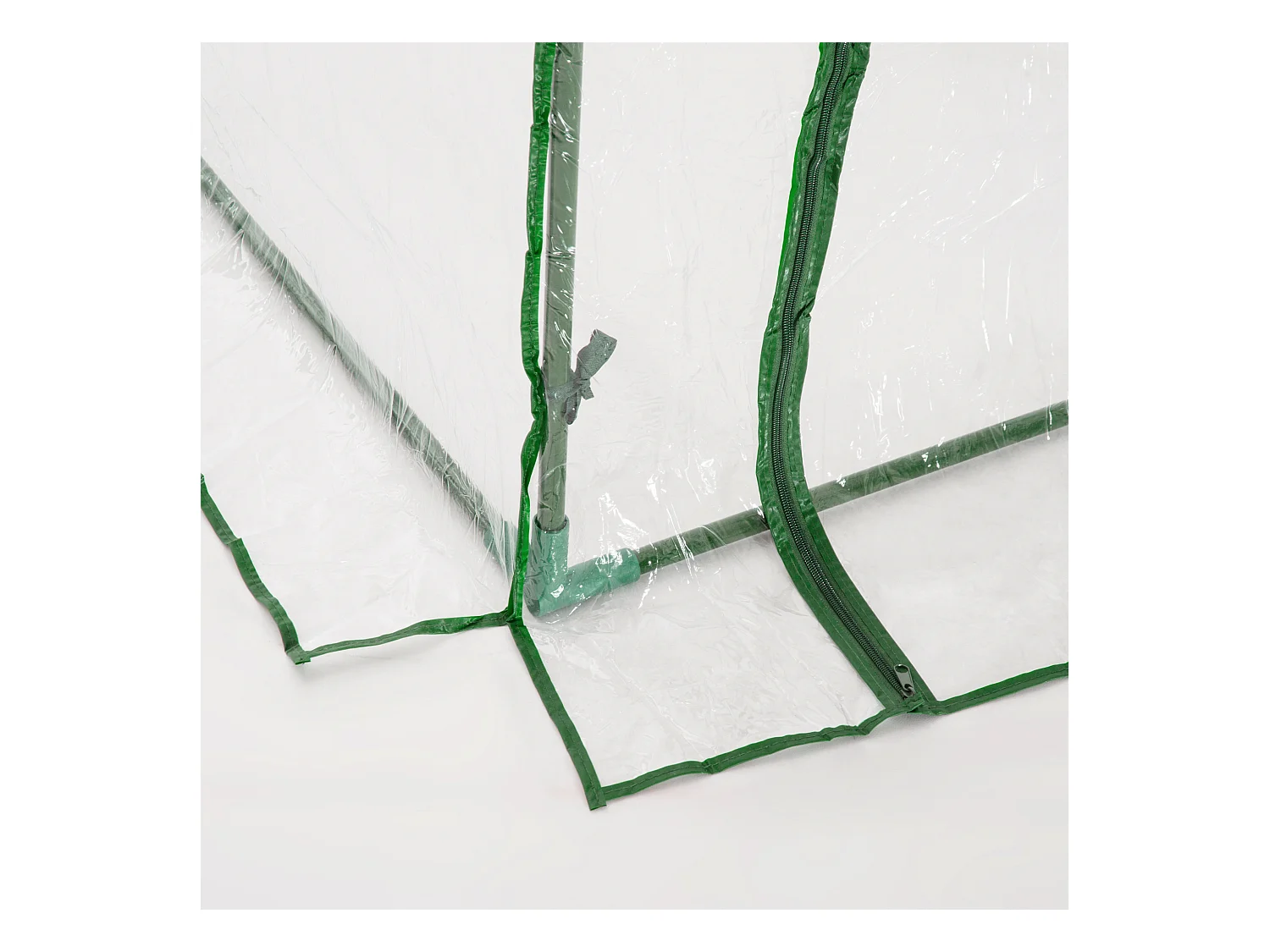 Tuinkas met deur, metaal en kunststof, 200x100x80 cm, groen