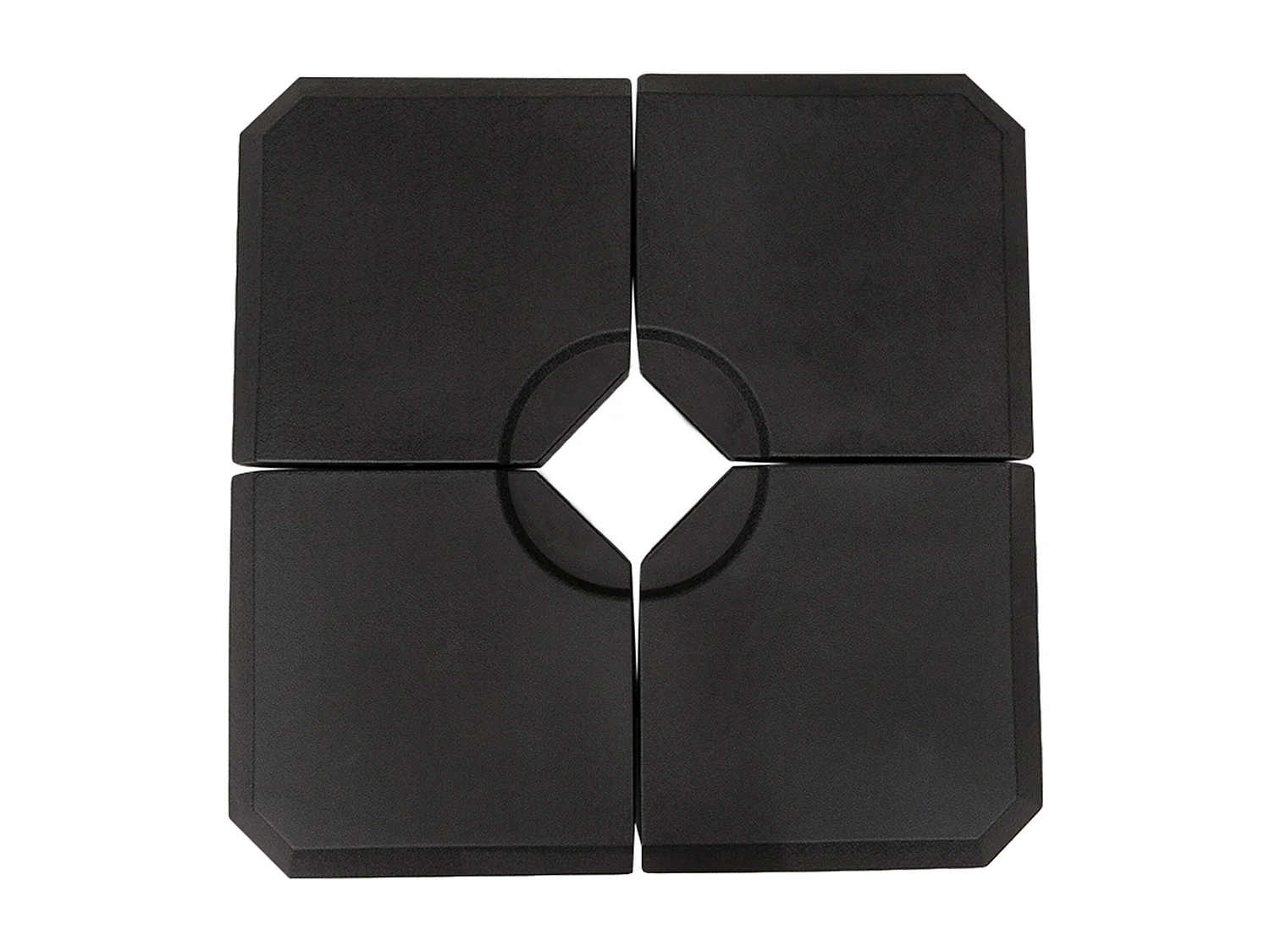 Gewicht voor 4-delige parasol, vulbaar met water 80 kg of zand 120 kg, HDPE, zwart (100x100x9,5 cm)